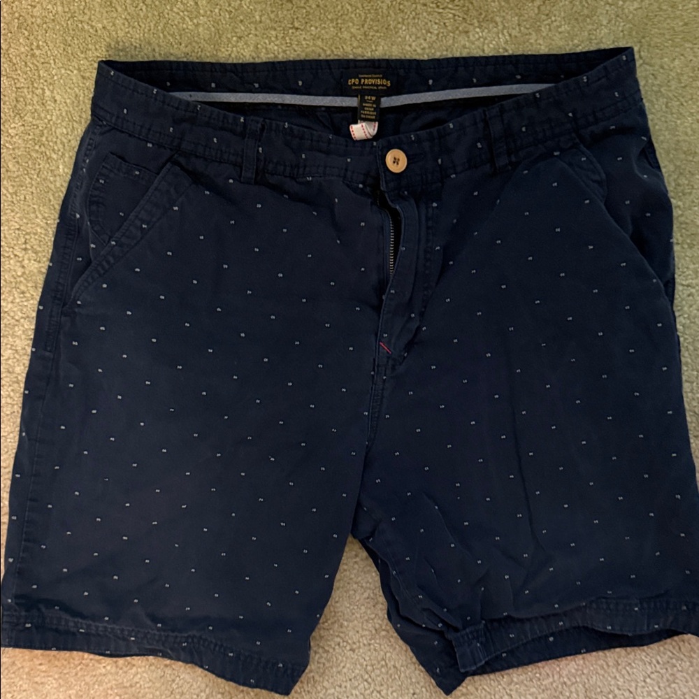Men's Navy Blue Flat Front Shorts